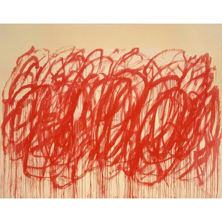 Contemporary Red Cy Twombly Print For Sale