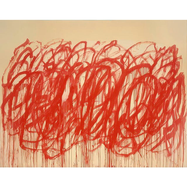 Contemporary Red Cy Twombly Print For Sale