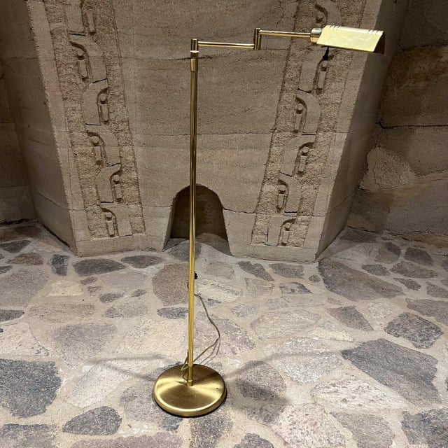 For your considerationa vintage brass pharmacy-style floor lamp manufactured by Holtkötter Leuchten. Produced in Germany...