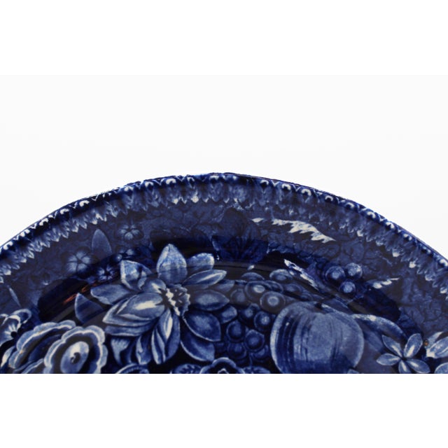 English Circa 1822-1841 English Flow Blue Stone China Plate by Swan Bank Pottery For Sale - Image 3 of 7