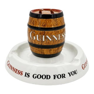 Vintage Guinness Is Good for You Barrel Match Holder Ashtray For Sale