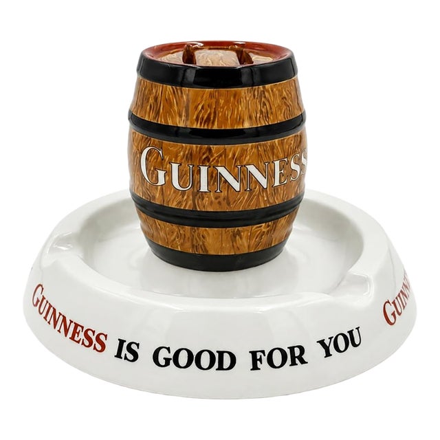 Vintage Guinness Is Good for You Barrel Match Holder Ashtray For Sale