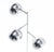 Koch Lowy Three Globe Shades Chrome Adjustable Floor Lamp For Sale - Image 6 of 8