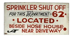 Vintage Red and White Sprinkler Sign