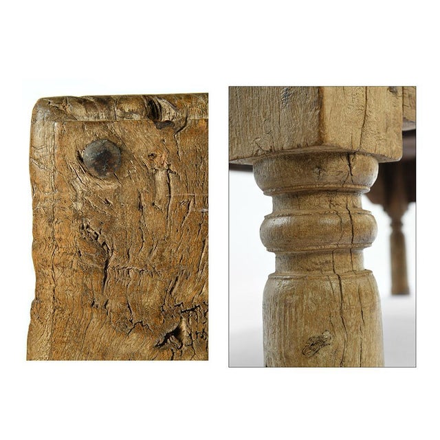 Long Wooden Studded Table Studded For Sale - Image 6 of 7