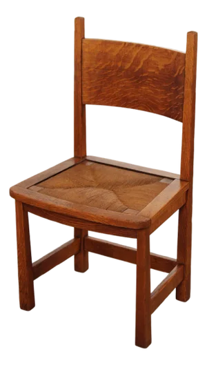 Antique Stickley Brothers Mission Oak Rush Seat Side Chair