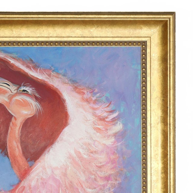 Vintage Dancing Flamingo Painting by Dan Poole For Sale - Image 4 of 11
