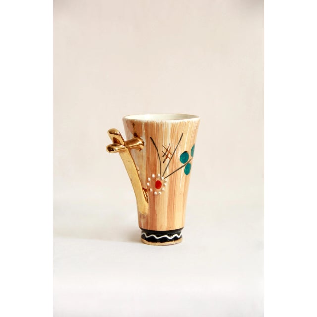 Mid-Century Ceramic Margherite Pitcher and Glasses, Italy, 1950s, Set of 5 For Sale - Image 4 of 13