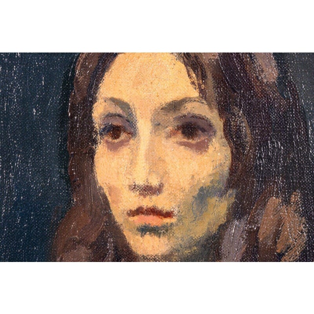 Raphael Soyer Seated Girl Signed Vintage Modern Figurative Original Oil Painting For Sale - Image 10 of 11