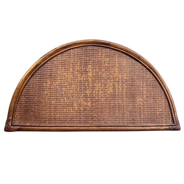 1970's Demilune Bamboo and Rattan Hall Table For Sale In Tampa - Image 6 of 6