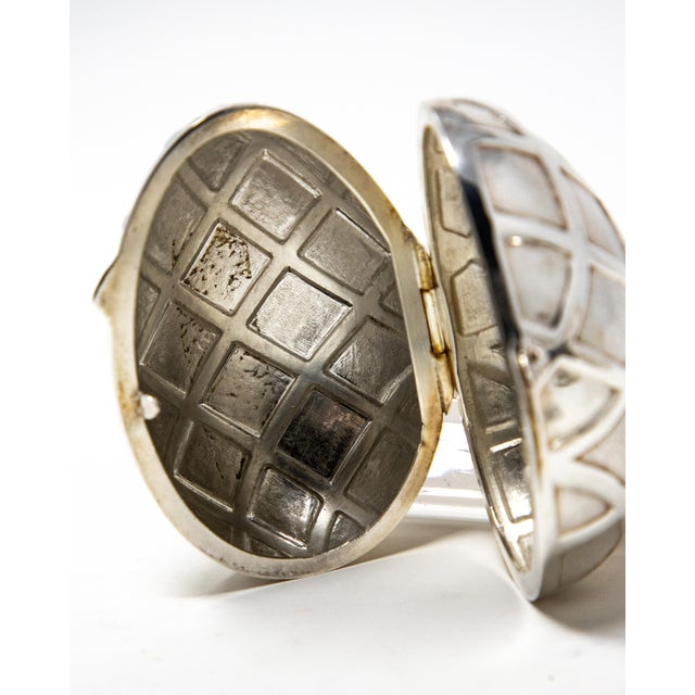 Metal Sterling Silver Decorative Egg For Sale - Image 7 of 10