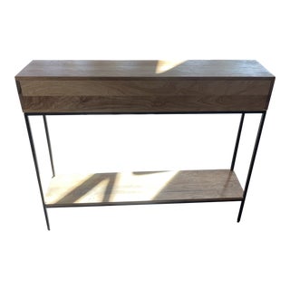 West Elm Industrial Storage Open Skinny Console, Raw Mango For Sale