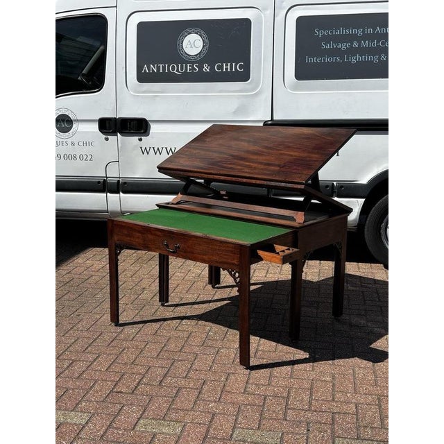 English Georgian Mahogany Architects Desk For Sale - Image 5 of 18