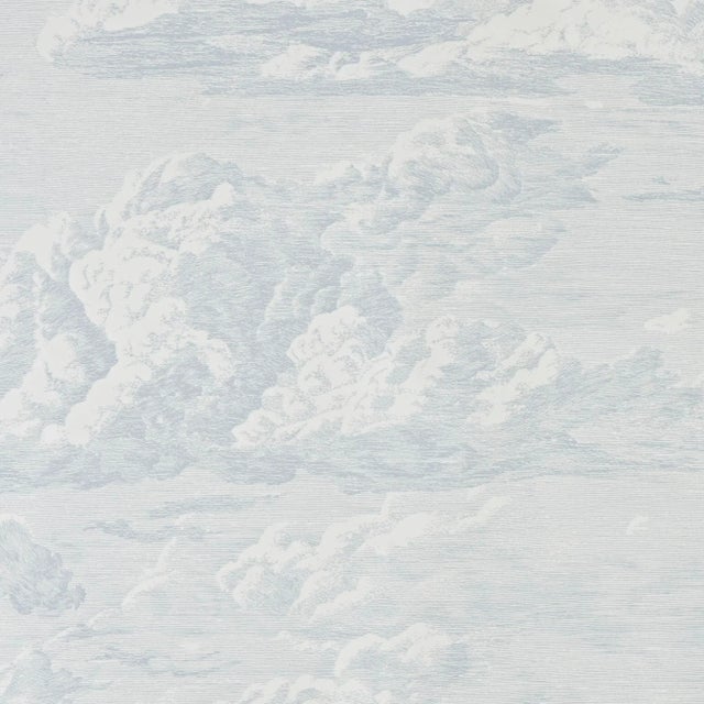 Schumacher Schumacher Cloud Toile Wallpaper in Mineral For Sale - Image 4 of 4