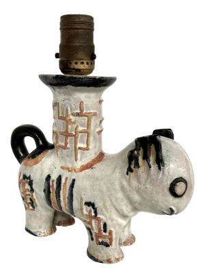 1920s Kitty Rix for Wiener Werkstatte Cat Ceramic Lamp