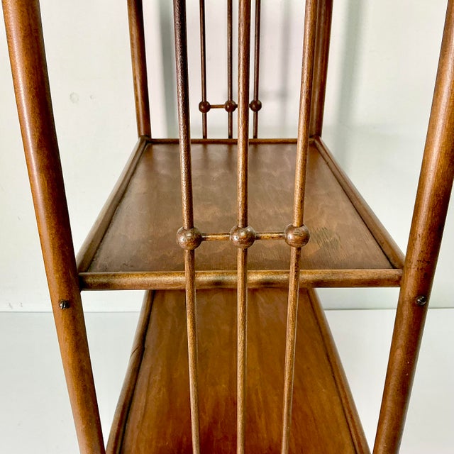Early 20th C Antique Arts & Crafts Mission British Colonial Thornet Style Stick & Ball Etagere - 3 Tier For Sale - Image 13 of 18