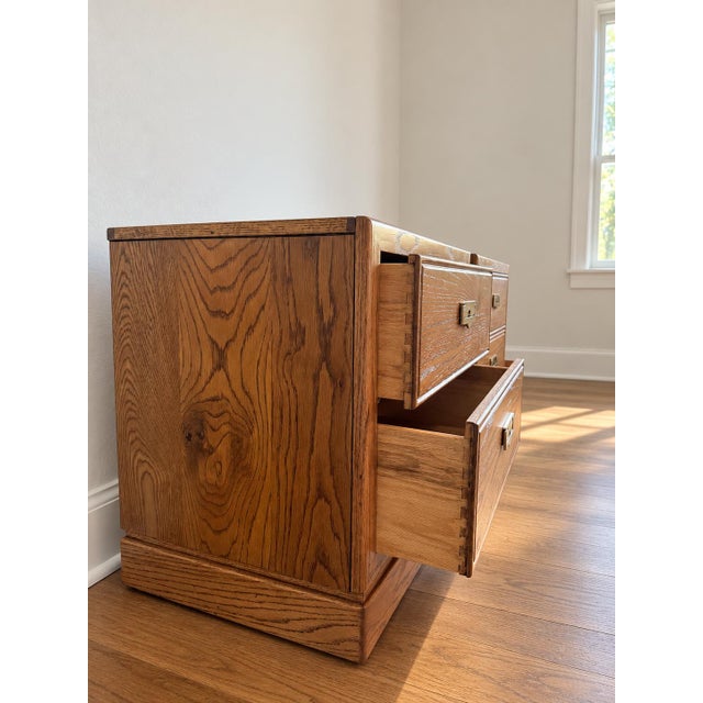Vintage Thomasville Campaign Nightstand Pair For Sale - Image 9 of 13