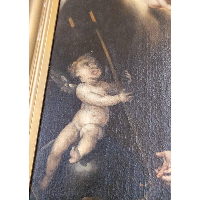 17/18th C. Spanish School Painting of Boy With Passion Attributes, Follower of Bartolomeo Esteban Murillo For Sale - Image 12 of 18