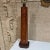 For your consideration, a leather wrapped table lamp hand painted in gold with "Tic Tac Toe" Decor. Attribution Arturo...