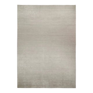 2010s Rug & Kilim’s Plain Modern Rug in Solid Silver-Gray Tone-on-Tone - 14x20 For Sale