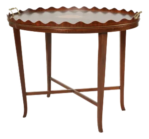 1970s Neoclassical-Style Mahogany Oval Tray-Top Table