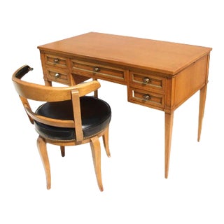 Mid 20th Century Beacon Hill Collection Federal Style Desk and Chair - Set of 2 For Sale