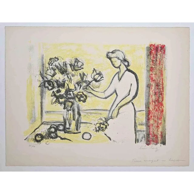 Modern Léon Lang, Woman, Original Lithograph, Mid-20th Century For Sale - Image 3 of 3