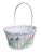 White Vintage Hand Painted Tulip Easter Basket With Handle For Sale - Image 8 of 14