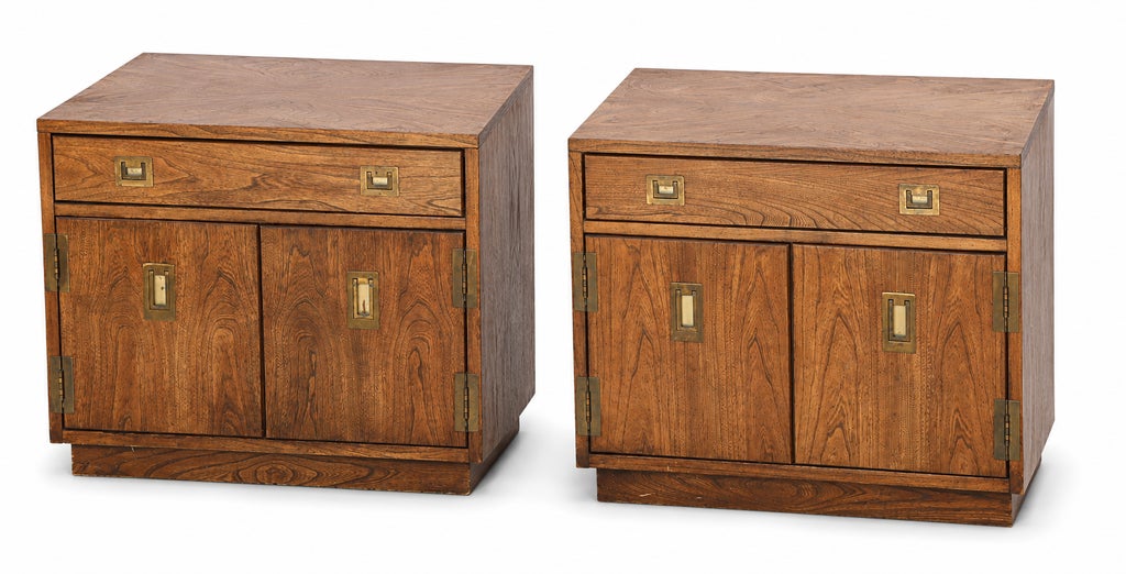Pair of Vintage Campaign Style Nightstands / End Tables — view 4