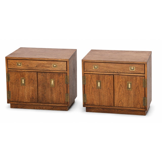 Pair of Vintage Campaign Style Nightstands / End Tables For Sale - Image 4 of 8