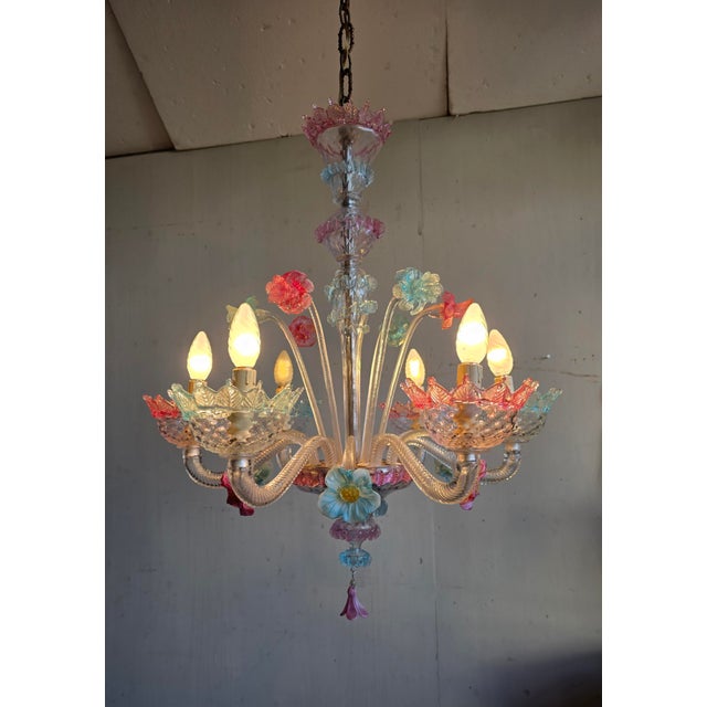 1950s Murano Glass Chandelier, 1950s For Sale - Image 5 of 8