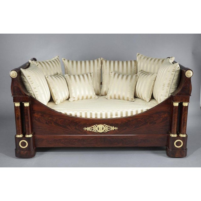 19th Century Restoration Period Mahogany and Gilt Bronze Sofa Bed, 1820s For Sale - Image 9 of 14