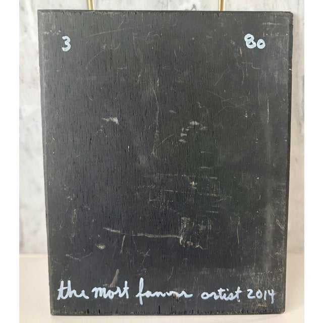 2010s Matty Mo (The Most Famous Artist) Early Conceptual Found-Art Painting on Wood, 2014 For Sale - Image 5 of 9