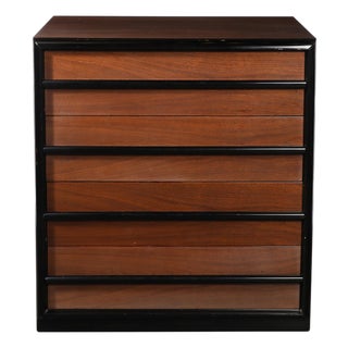 Mid-Century Walnut & Lacquered Chest by Robsjohn-Gibbings for Widdicomb Company For Sale