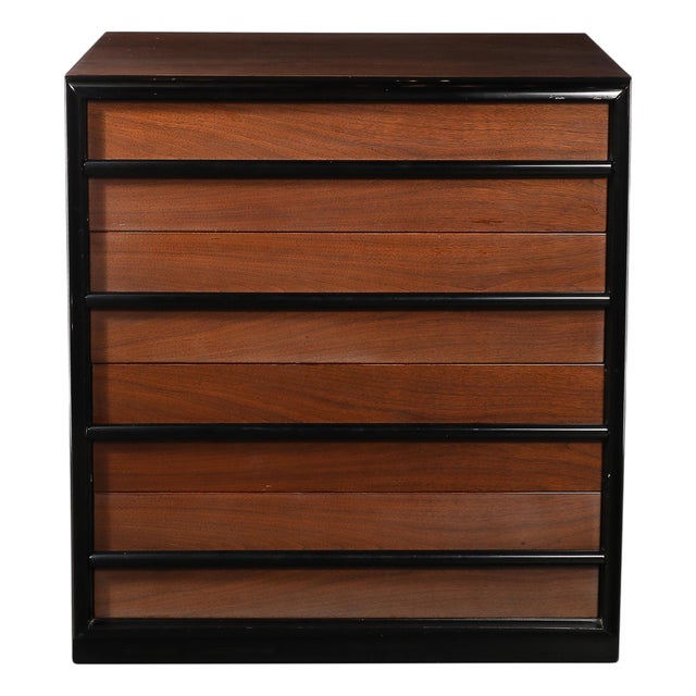 Mid-Century Walnut & Lacquered Chest by Robsjohn-Gibbings for Widdicomb Company For Sale