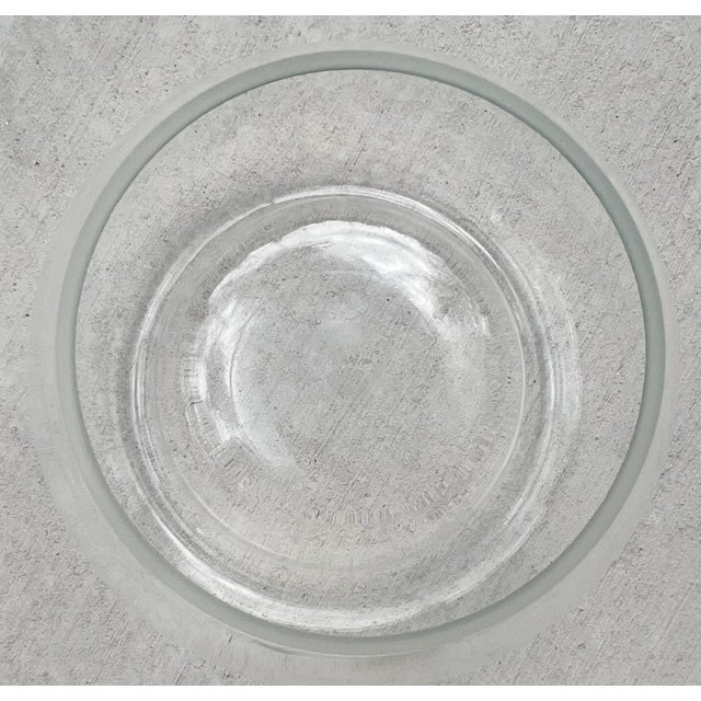 Late 20th Century Large Sculptural Clear Art Glass Centerpiece Bowl | Modernist Floating Bowl For Sale - Image 5 of 8