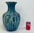 Timeless Mid-Century Modern Style Blue and Cream Large Pottery Vase, showroom floor sample
