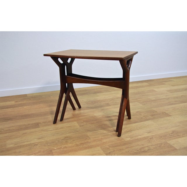 Mid-Century Modern Vintage Danish Nesting Tables by Johannes Andersen for Silkeborg, Set of 2 For Sale - Image 3 of 6