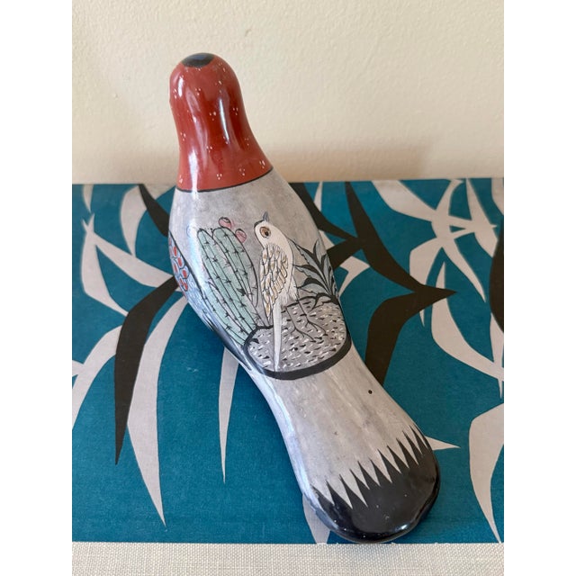 Mid 20th Century 20th Century Mexican Folk Art Hand-Painted Tonalá Bird For Sale - Image 5 of 13