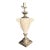 Vintage Neoclassical Faux Marble Ceramic & Brass Urn Table Lamp For Sale