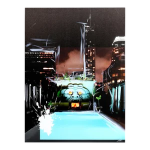 Clara Nightswim - Urban Landscape Photography Painting Original Artwork by Pete Kasprzak