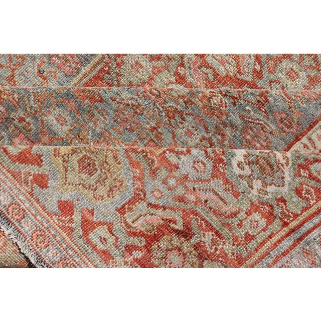 Antique Persian Bidjar Rug in Herati Design With Medallion in Soft Muted Colors For Sale - Image 14 of 15