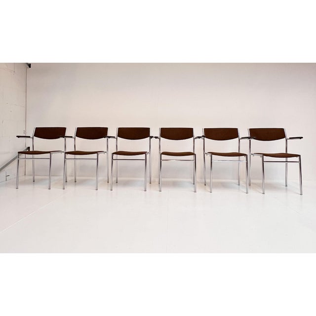 Rust Brown Stackable Chairs by Gijs Van Der Sluis, 1970s, Set of 6 For Sale - Image 18 of 18