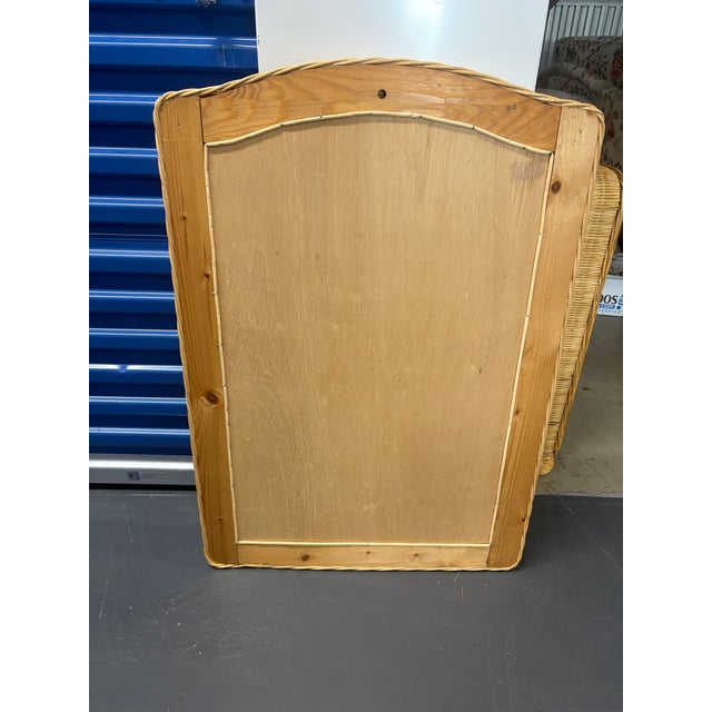 Tan Vintage Boho Chic Pencil Reed Rattan and Glass Mirror For Sale - Image 8 of 8