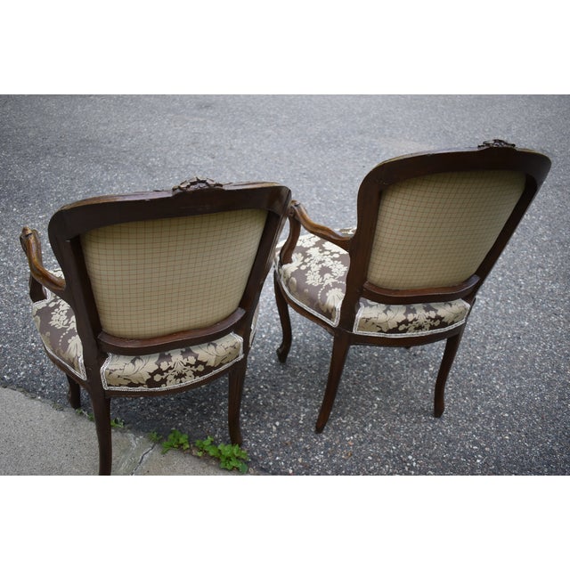 Pair of Louis XV Fruitwood Armchairs of the 18th Century For Sale - Image 13 of 17