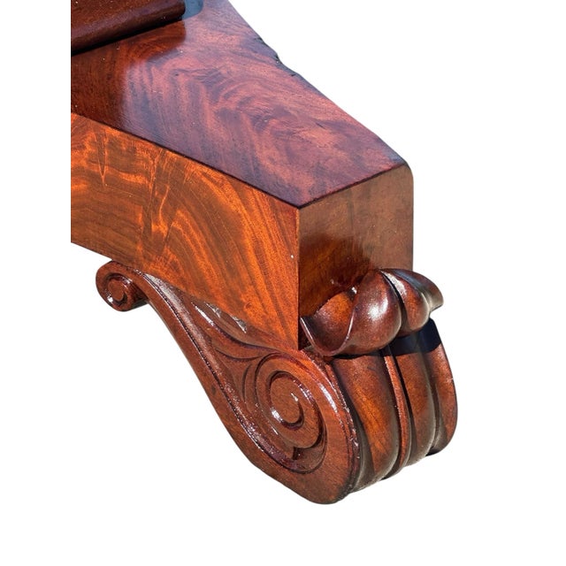 Antique Late Federal Mahogany Three Drawer Center Table on Obelisk Pedestal Base For Sale - Image 12 of 12