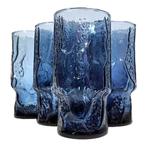 Stormy Blue Textured Tumblers- Set of Six