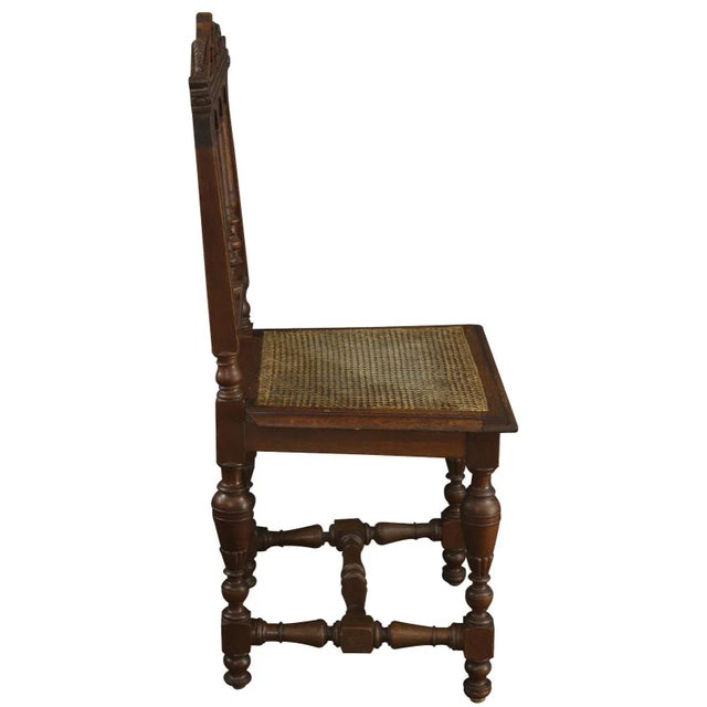 Wood Antique Dining Chair Oak For Sale - Image 7 of 9
