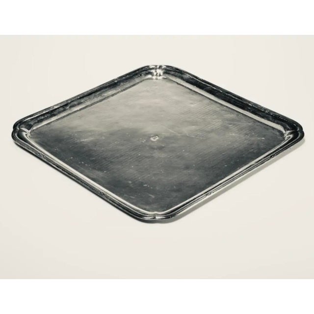 Antique English Silverplate Armorial Crest Tray, Coat of Arms, 15.5", C. 1900 For Sale - Image 9 of 18