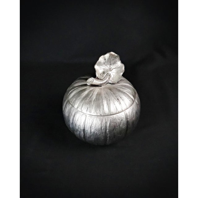 Silver Vintage Silver Metal Pumpkin Ice Bucket by Mauro Manetti, 1970s For Sale - Image 8 of 13